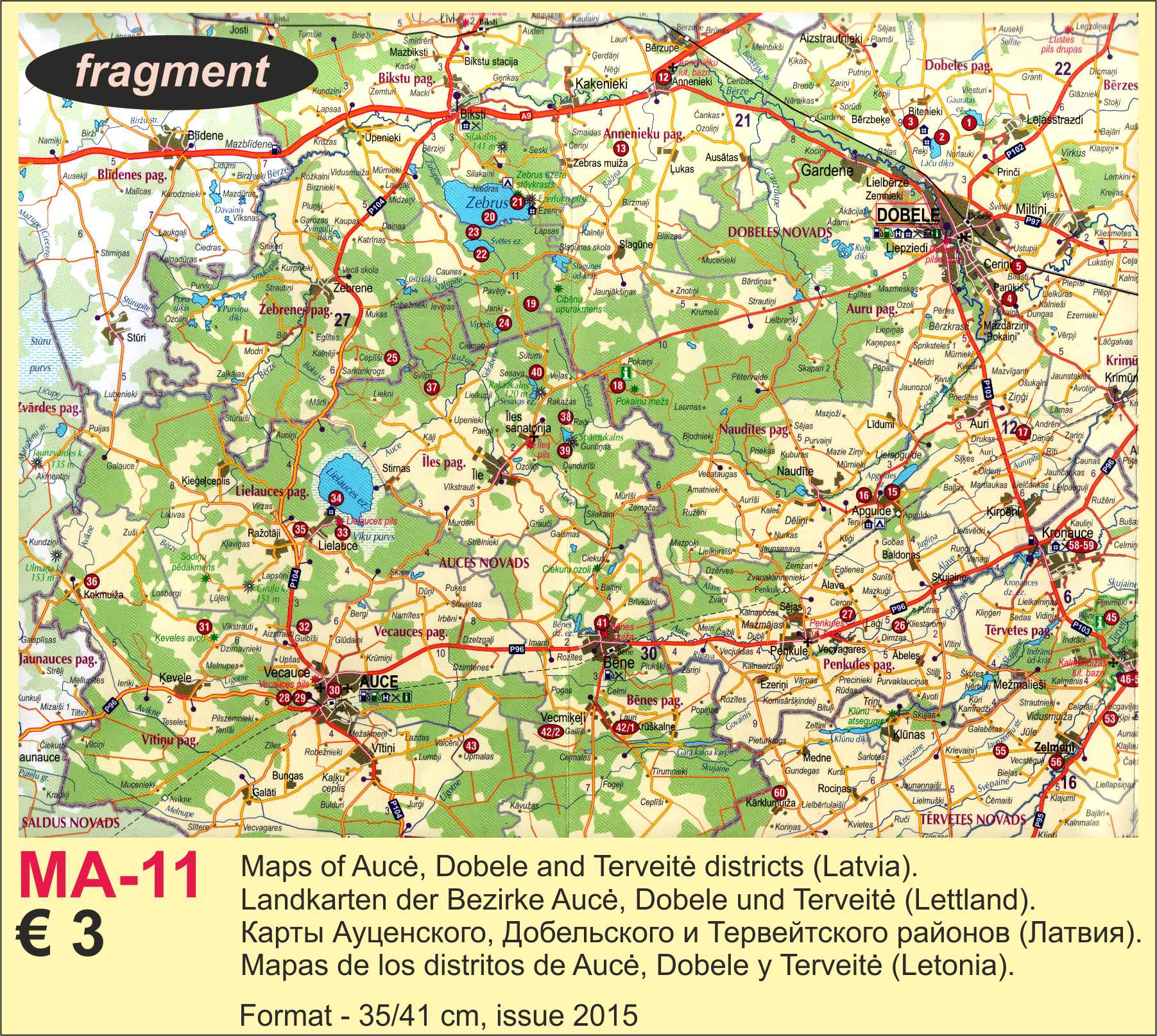Map of South Latvia region 2015